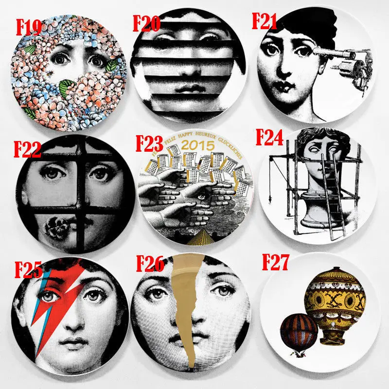 Italy Milan Creative Pattern Piero Plates Ceramics Wall Hanging Decorative Background Plate Nordic Style | Дом и сад
