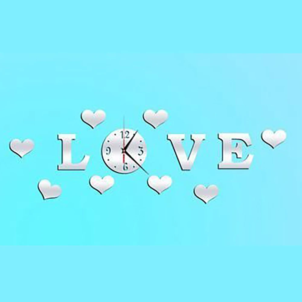 Модные 3D Кристальные зеркальные акриловые наклейки на стену Love современные