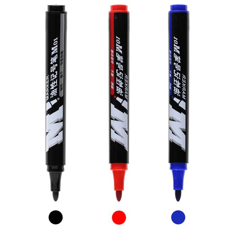 Масляные маркеры черные синие красные Быстросохнущие чернила волокно круглый