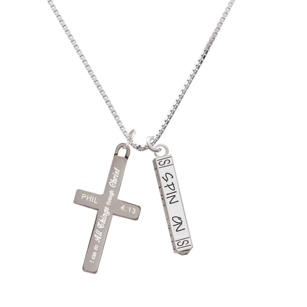 Спина на бар я могу сделать все вещи крест ожерелье|Подвески| |