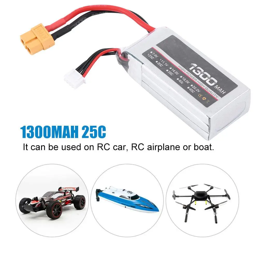 25C 1300 mAh 3 S 11 1 V Перезаряжаемые LiPo Батарея с XT60 разъем для Радиоуправляемая модель