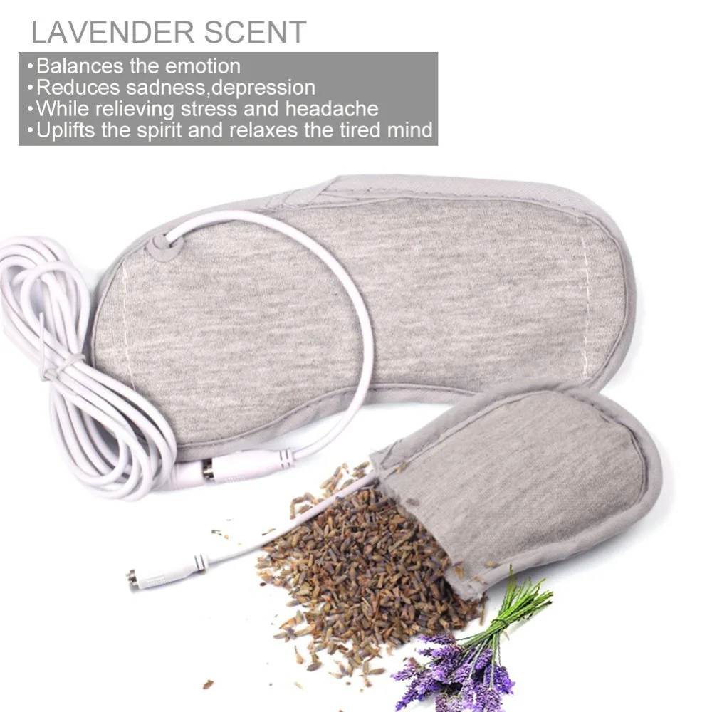 Паровой наглазник с подогревом от USB Лавандовая маска для глаз против темных