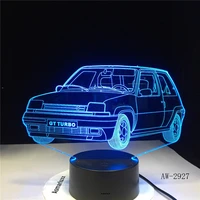 gt turbo touch usb indoor lighting car shape small night light novelty led 3d visual night light 7 colors desk lamp aw 2927