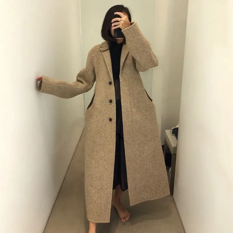 TWOTWINSTYLE осень зима Полосатое пальто женские куртки для женщин с длинным рукавом