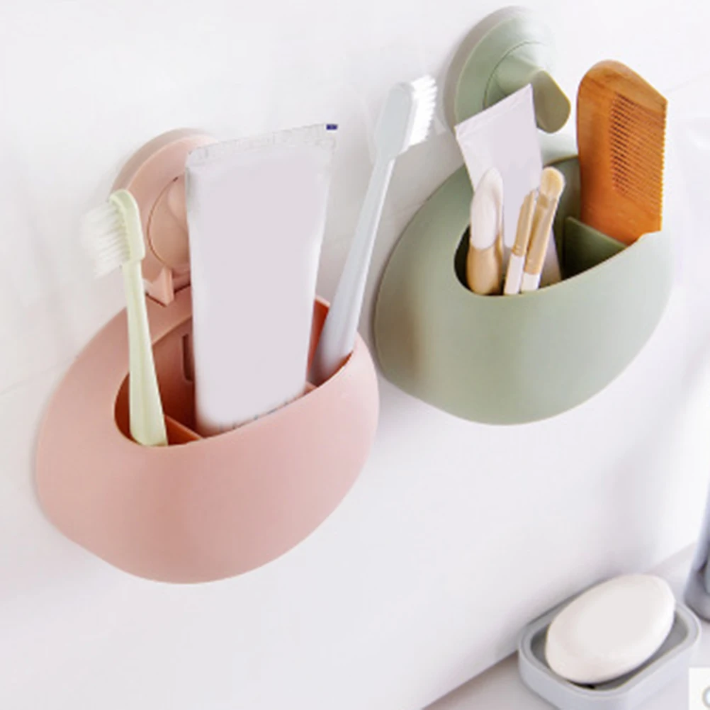 Настенный держатель для зубной щетки на присоске без дырочек органайзер