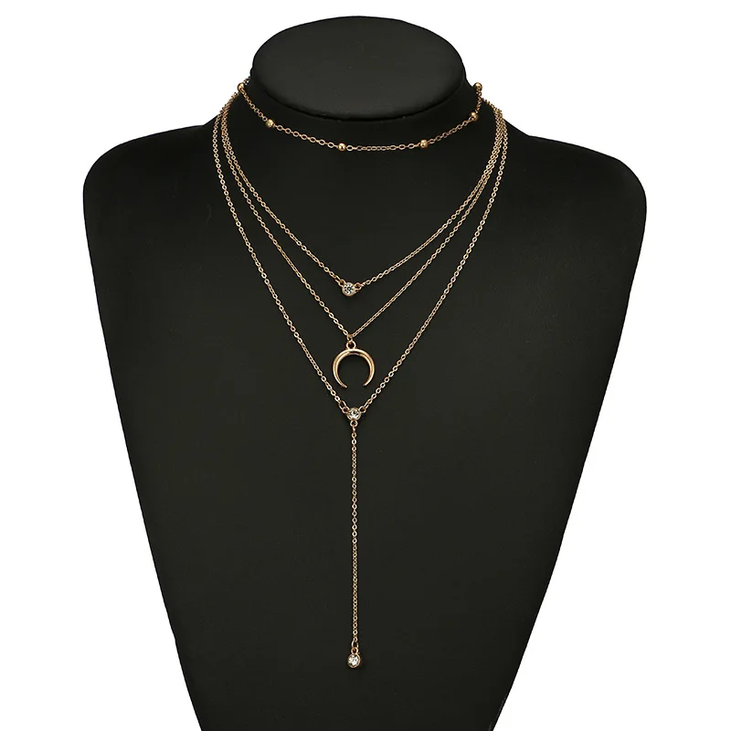 Женская Цепочка ожерелье с подвеской в виде Луны|Колье| |