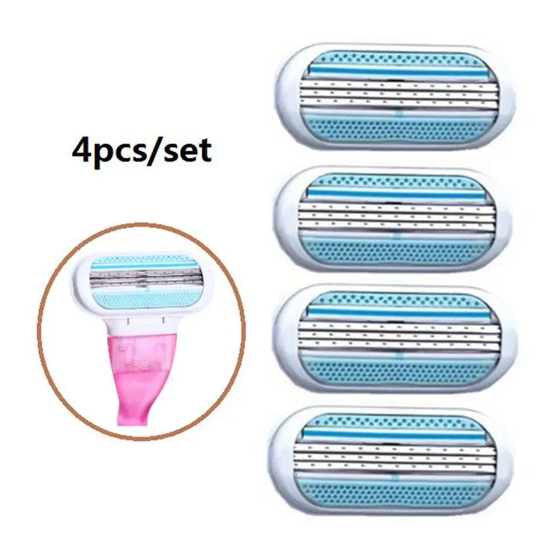 4 шт./лот точилка для бритья 3 слоя лезвия Удаление волос женщин Красота