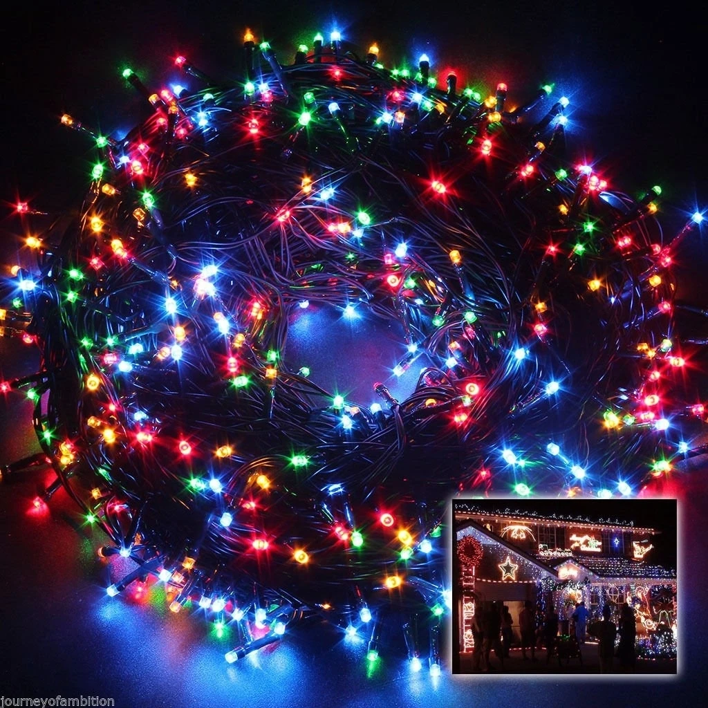 Многоцветные 24 V 500LED 100 M String Fairy Wedding Light Xmas праздничный садовый декор | Мебель