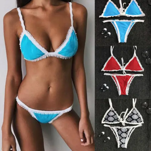 Новый стиль женский сексуальный кружевной комплект бикини бандажный купальник