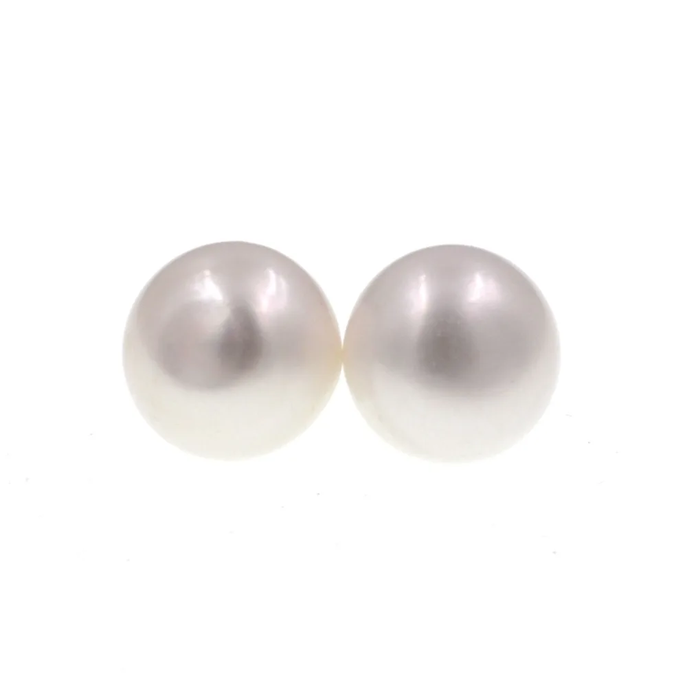 

2017 New Sale Nice Semi-round 14-15mm Natural pink Freshwater Pearl Stud Earrings for women