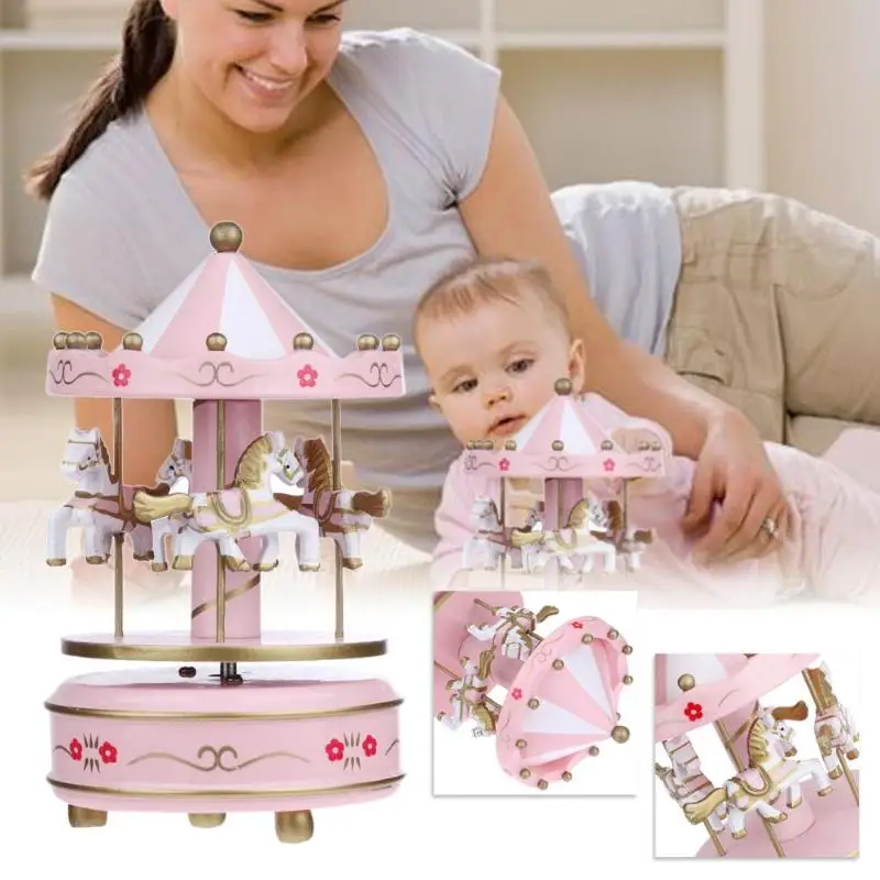 Креативная музыкальная шкатулка портативная карусель Гол романтическая