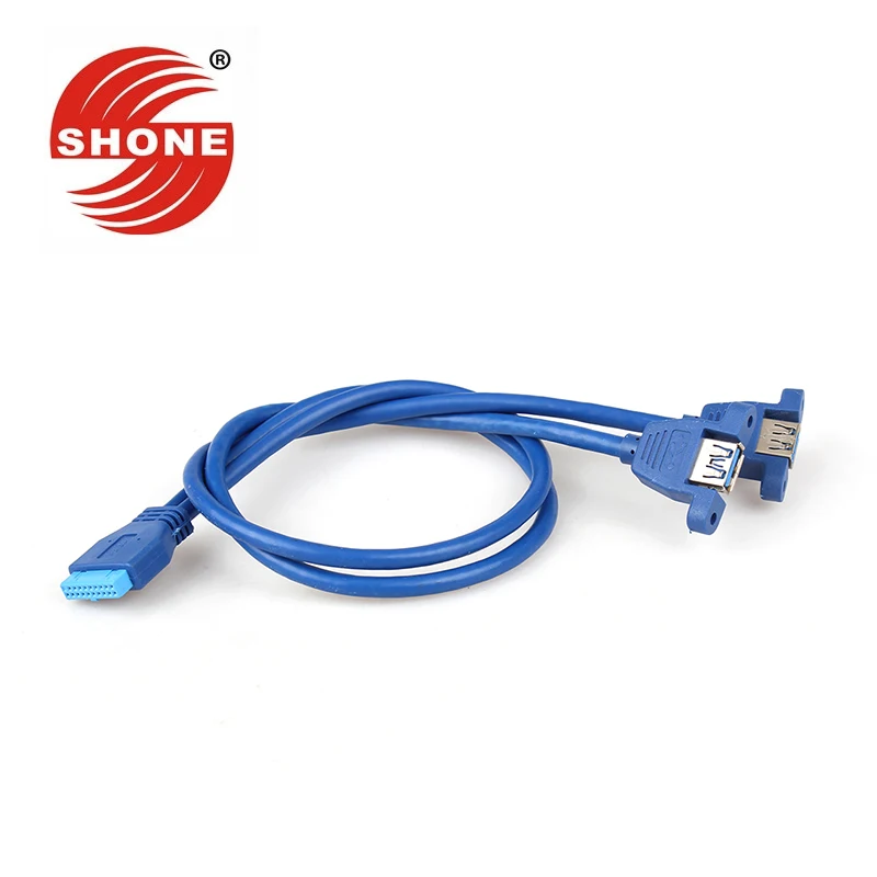 USB3.0 передняя панель с рамкой линии 19 контактов / 20 контактов на 2-портовый адаптер кабеля USB3.0 0,5 м.