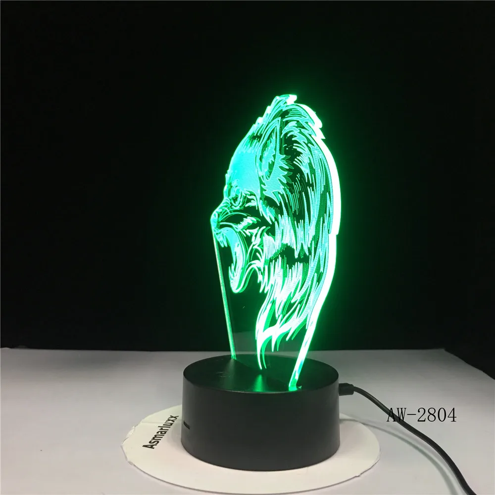Fierce Wolfs 3D настольная лампа LED USB креативный детский ночник для сна прикроватный