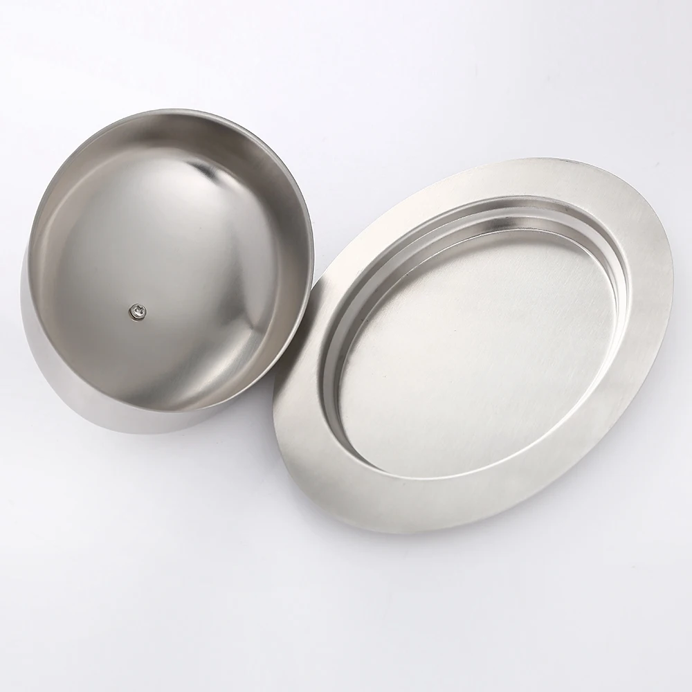 Stainless Steel Oval Butter Dish Box Container Elegant Cheese Server Storage Keeper Tray With Easy To Hold Lid | Дом и сад