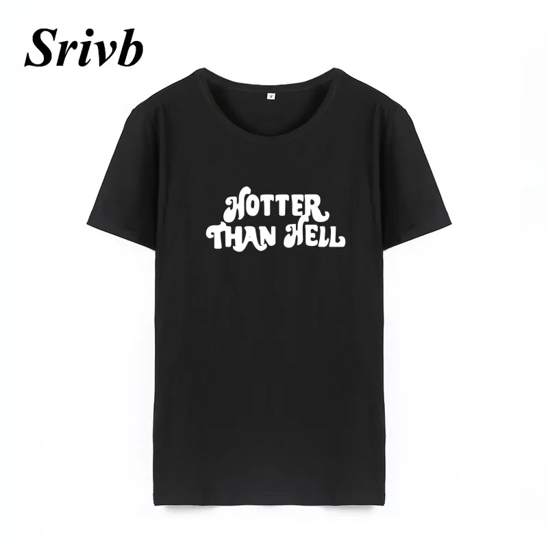 Женская футболка Srivb Hotter Than Hello панк рок tumblr летняя в стиле хип хоп 2018|Футболки| |