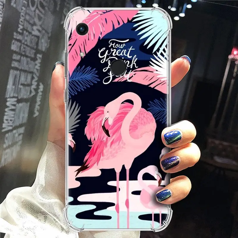 Anti-knock Phone Case For Huawei Y6 2019 / Honor 8A Back Fingerprint Version Colorful Painted With Airbag TPU Cover |