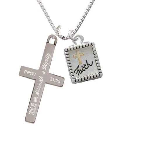 Shadow Box '⟺ith'' With Gold-colored Tone Cross - Strength And Dignity Necklace | Украшения и аксессуары