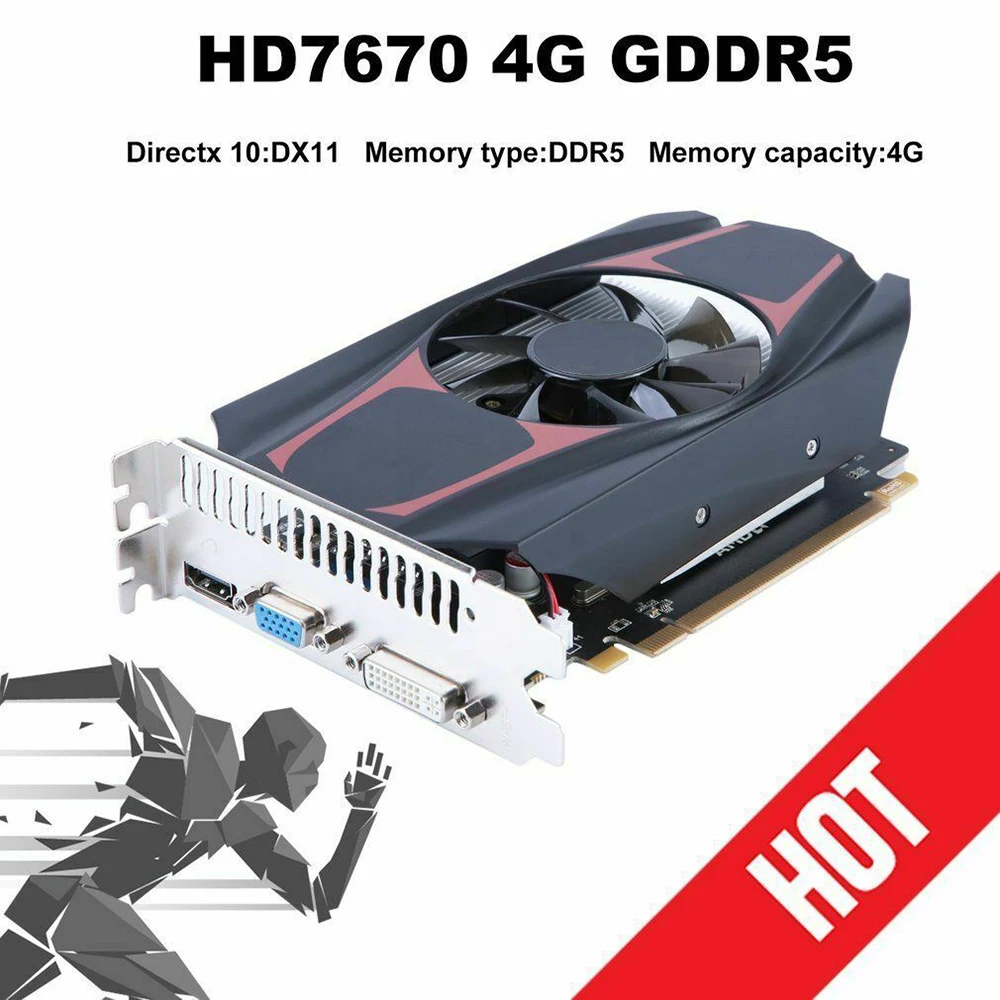 HD7670 видеокарта 600 МГц 4G/128 бит PCI E видео независимая видеокарта|Аксессуары для