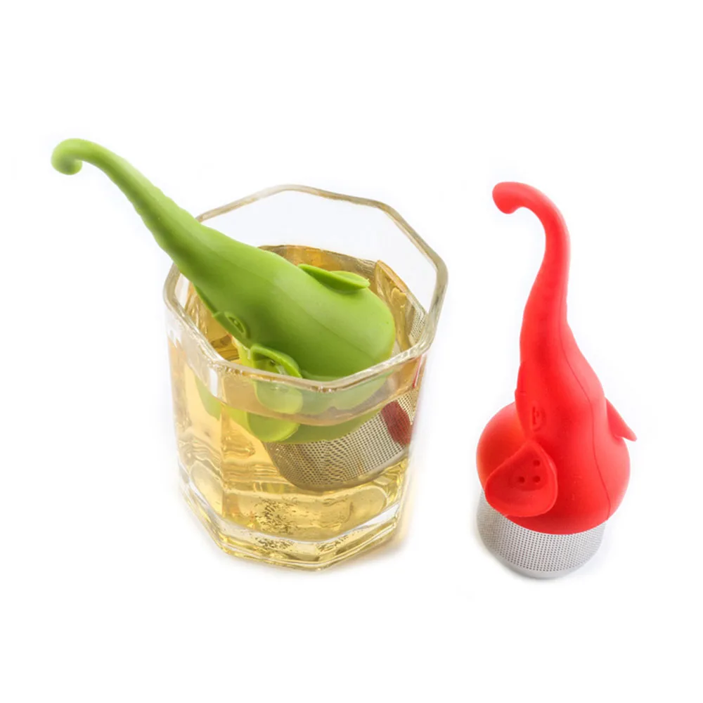 2019 New Creative Silicone Elephant Shaped Tea Strainer Stainless Steel Teaspoon Filter Diffuser | Дом и сад