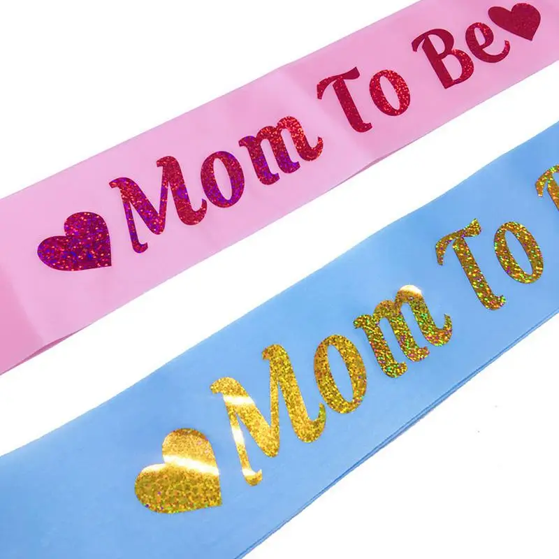 Золотой блеск мама пояс кушак флэш Mom to be шрифт для беременных Для женщин Baby Shower