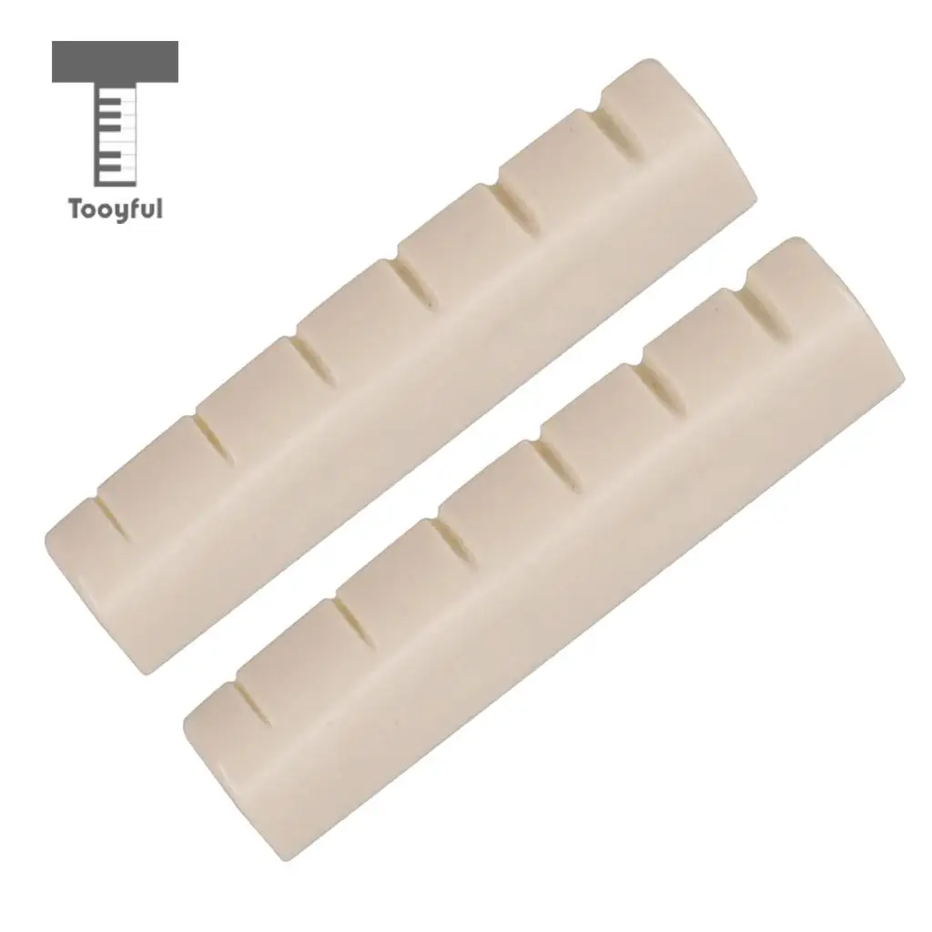 2 Pieces Left Handed Acoustic Guitar Nut Slotted for Parts Accessories 44x6x9.8-9mm | Спорт и развлечения