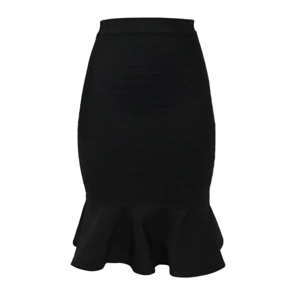 KAOUYOU Black Red Pleated Skirt Bodycon Bandage Skirts Womens Plus Size Office Sexy Knitted schoolgirl Jupe W002 | Женская одежда