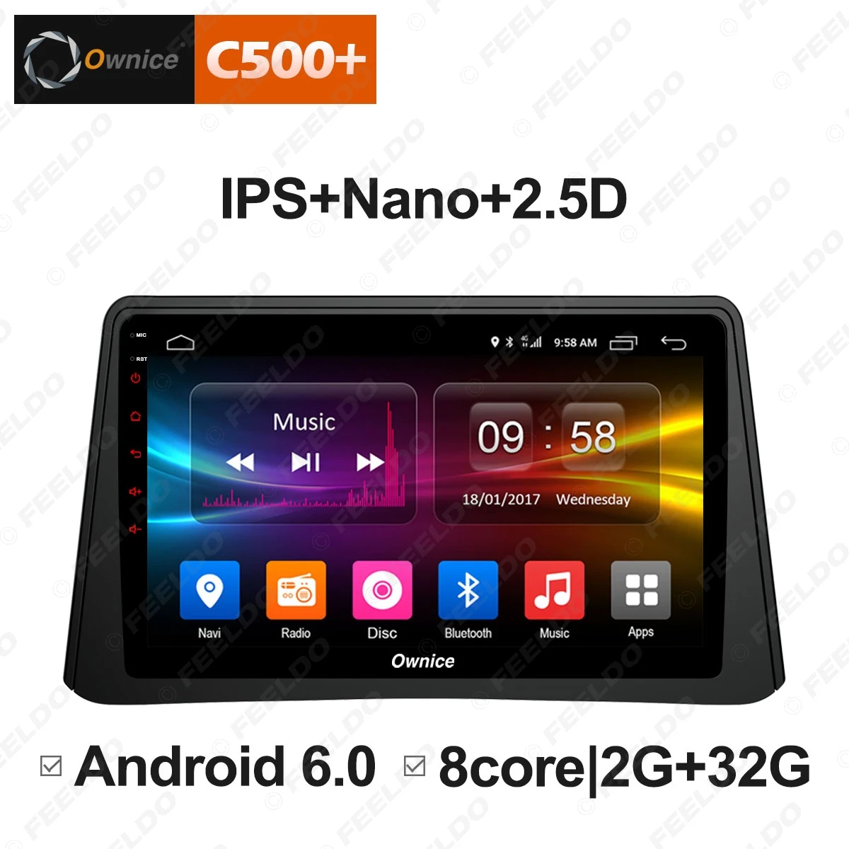FEELDO 9 &quotAndroid 6 0 4 ядерный/DDR3 1G/16G/поддержка 4G ключ автомобильный медиаплеер с GPS/FM/AM
