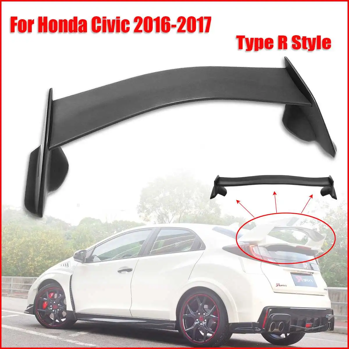 Тип R стиль спойлер на задний багажник крыло комплект кузова для Honda 16 Up Ci vic Cou pe 2Dr