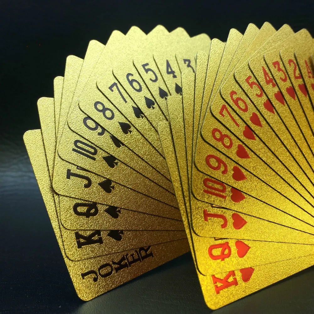 

Factory Direct Selling Gold Foil Poker Tuhao Gold Waterproof Gold Card