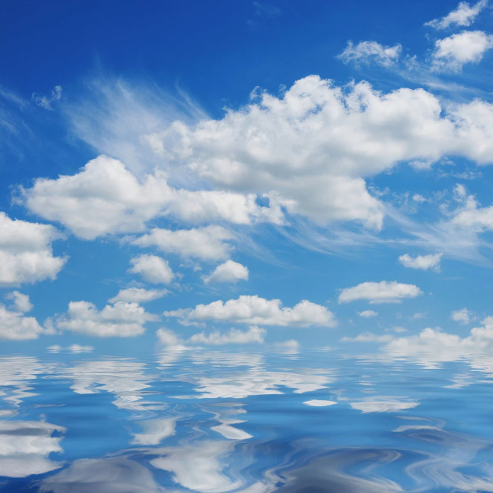 Blue Sky Wall Mural Partly Cloudy Living Room 3D Decoration Wallpaper | Fabric &amp Textile Wallcoverings