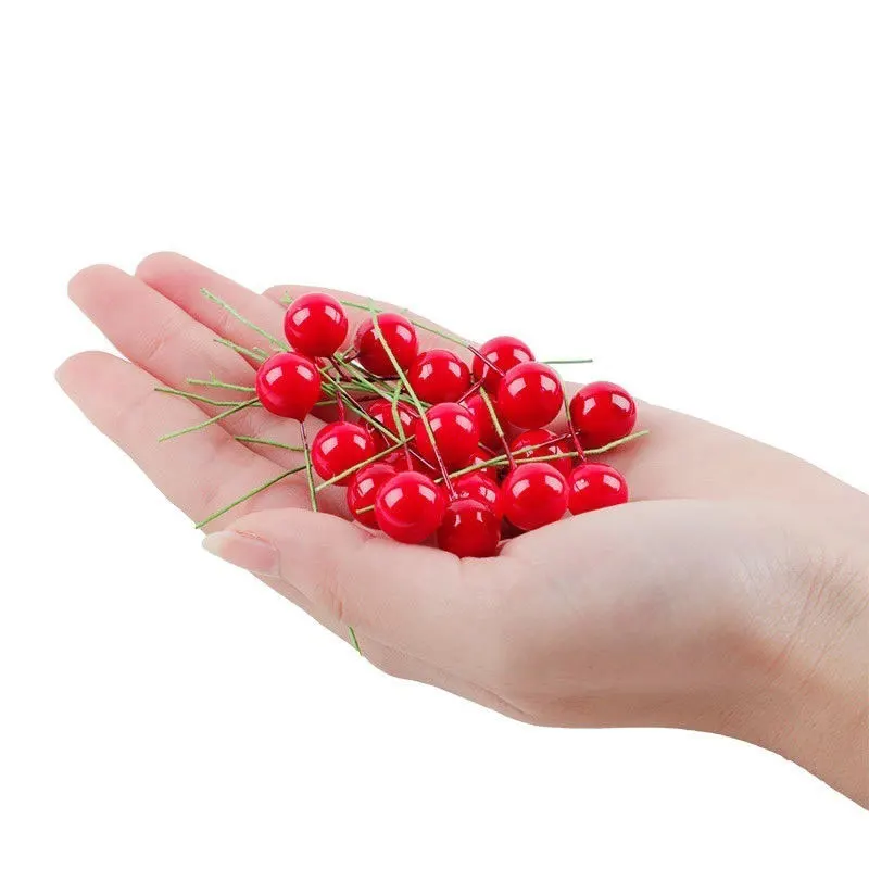 100 шт./компл. Рождественская елка украшения кулон искусственные Cherry мини