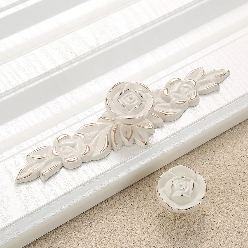 Цинк Aolly слоновая кость белые ручки для шкафа кухонный шкаф дверные выдвижных