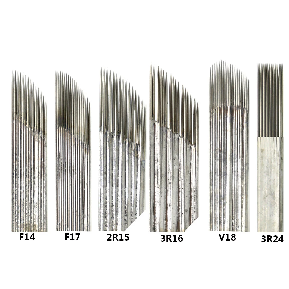 100pcs Double Row Needles Manual Pen Blades 15 pins Microblading Permanent Makeup Eyebrow Tattoo 3D Embroidery | Красота и здоровье