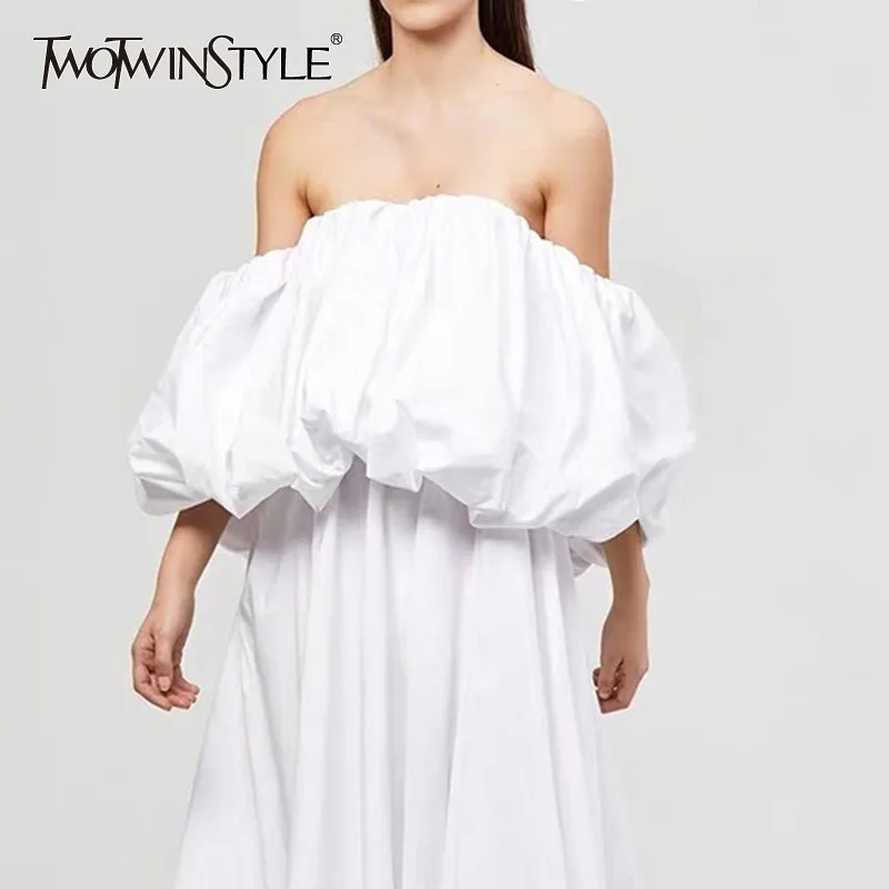 TWOTWINSTYLE женская блузка с открытыми плечами вырезом лодочкой половина рукава