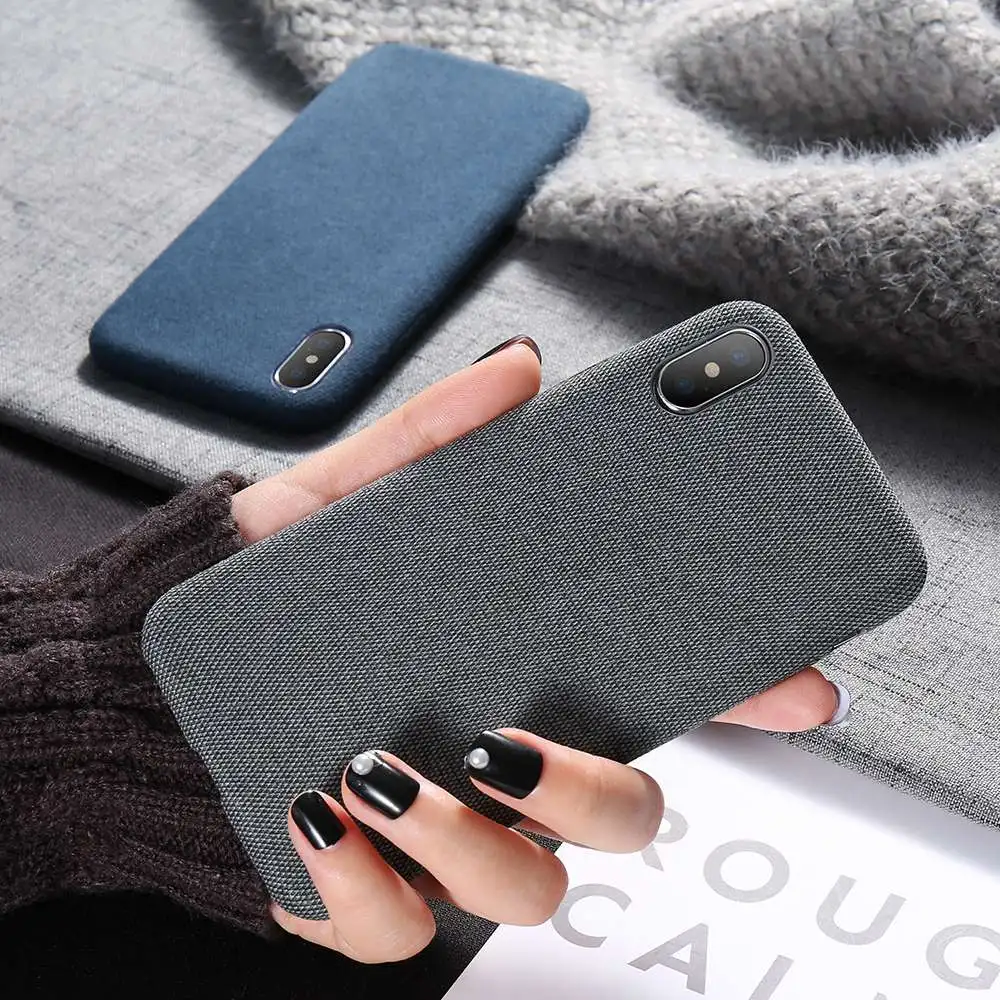 KISSCASE тканевый чехол с узором для iPhone 7 X XS простой винтажный деловой 6 6S 8 Plus XR MAX
