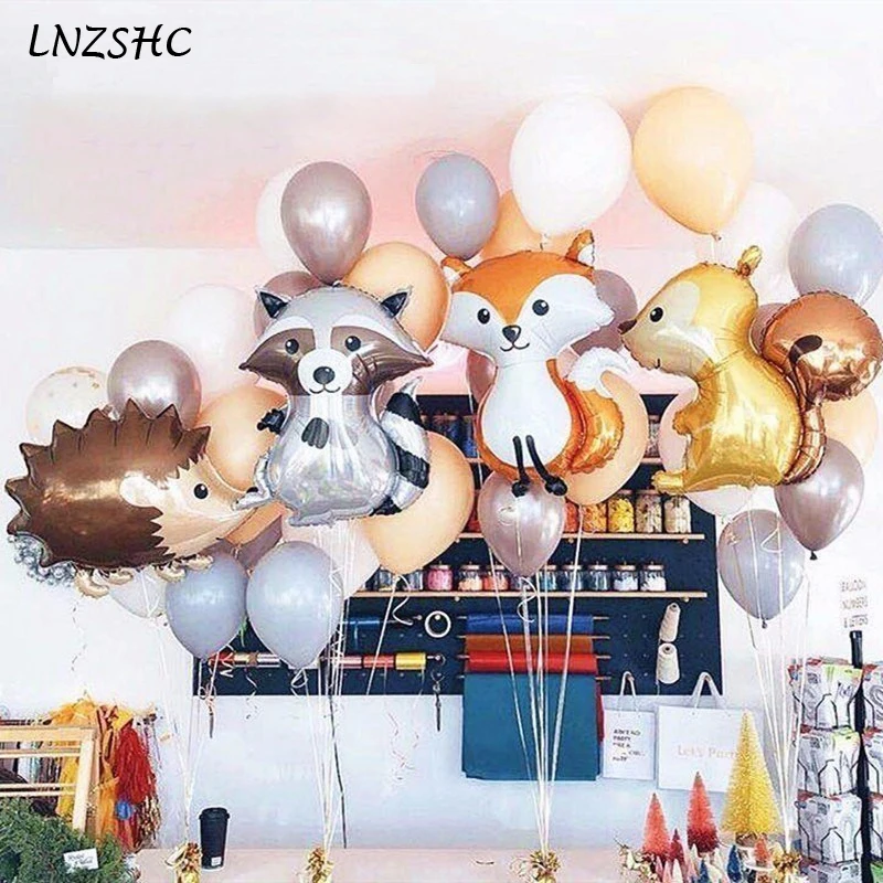 1 шт. детская игрушка в виде енота лисы обезьянки Ежика|Воздушные шары и