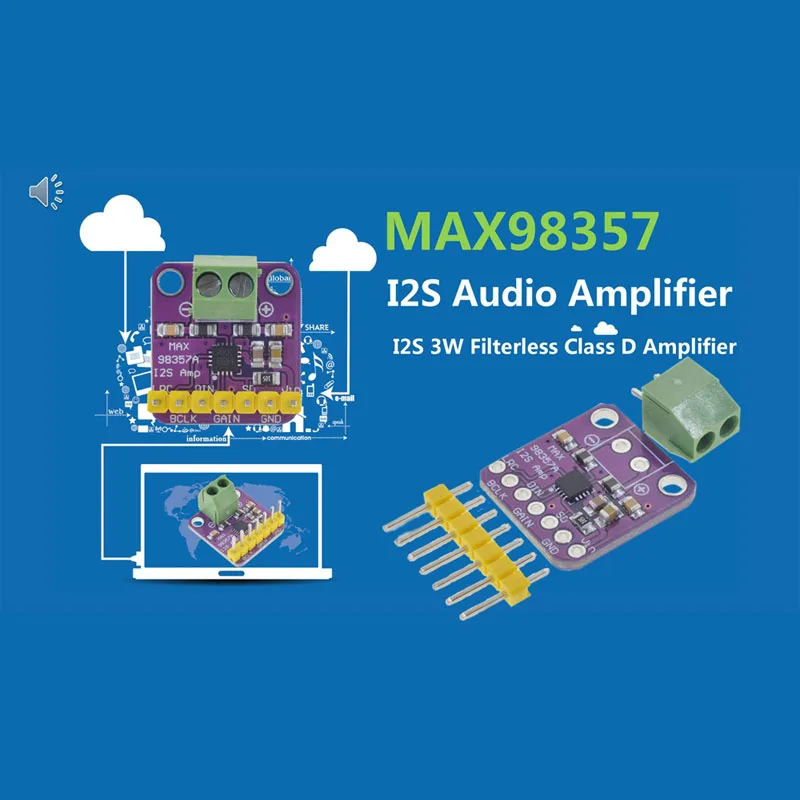 Max98357 I2S 3 Вт усилитель класса D интерфейс пробоя Dac декодер модуль без фильтра