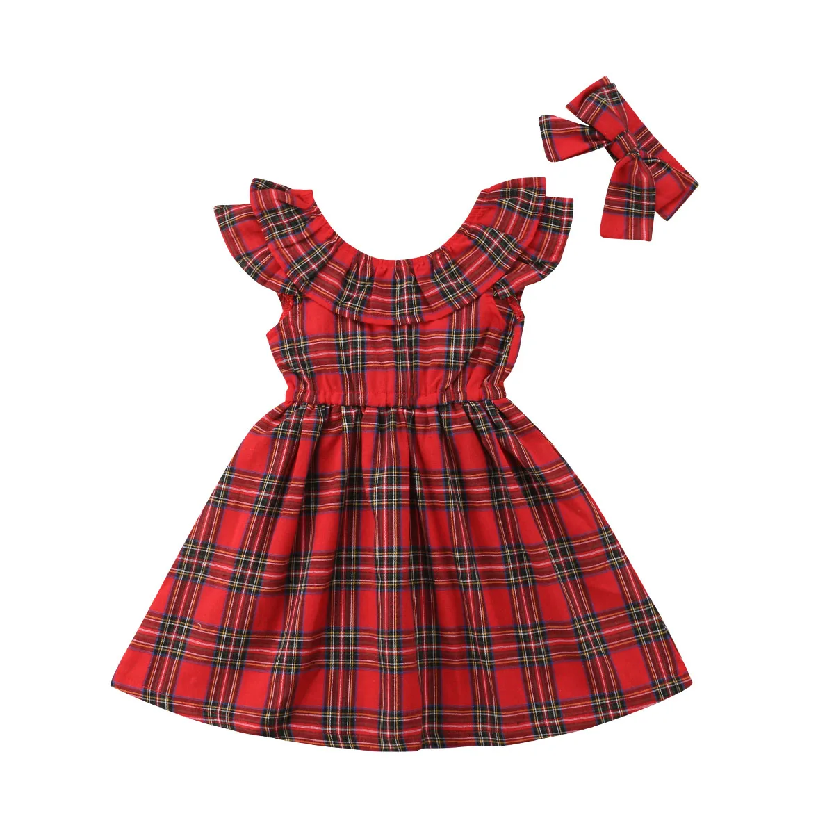 2019 New Arrival 1-6T Checked Girls Princess Sleeveless Dress Kids Baby Party Pageant Xmas Tulle Tutu Wholesale Pudcoco | Детская одежда