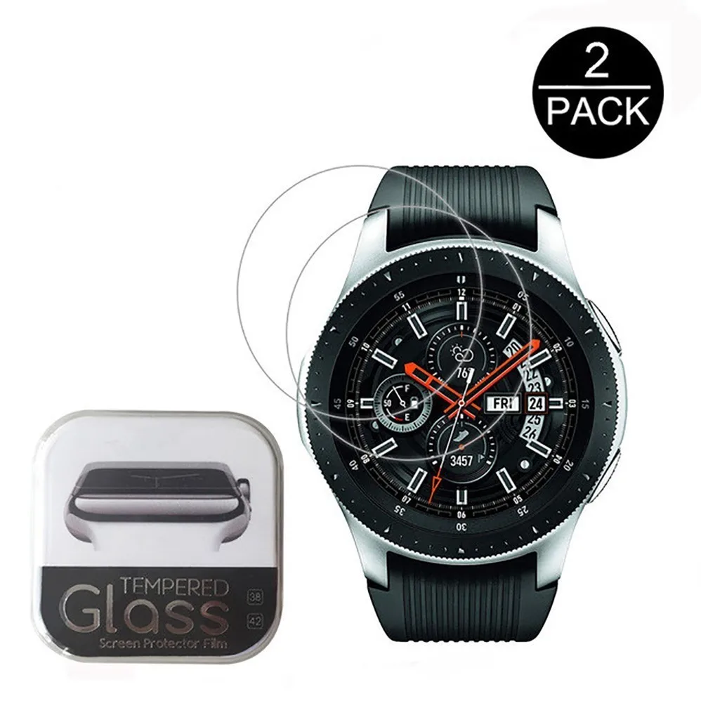 2 упаковки 0 3 мм 2.5D 9H прозрачное закаленное стекло Защита экрана для Samsung Galaxy Watch 42 46 пленка умных часов