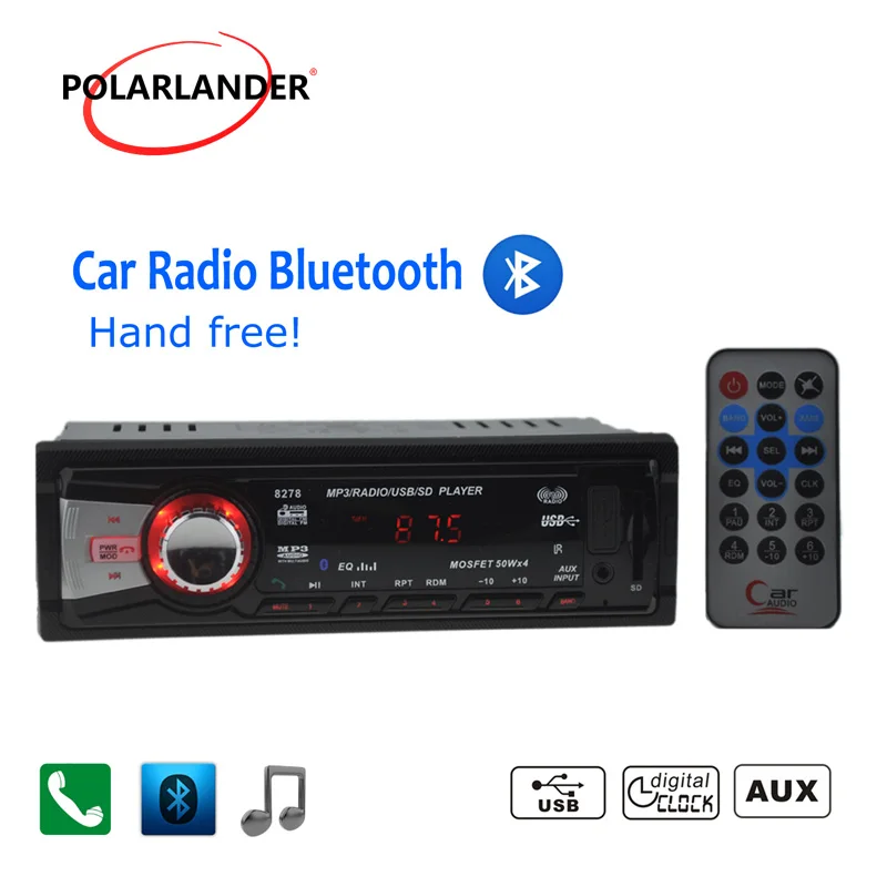 Магнитола 12 В для автомобиля стерео MP3 плеер USB/SD/AUX In 5 зарядное устройство