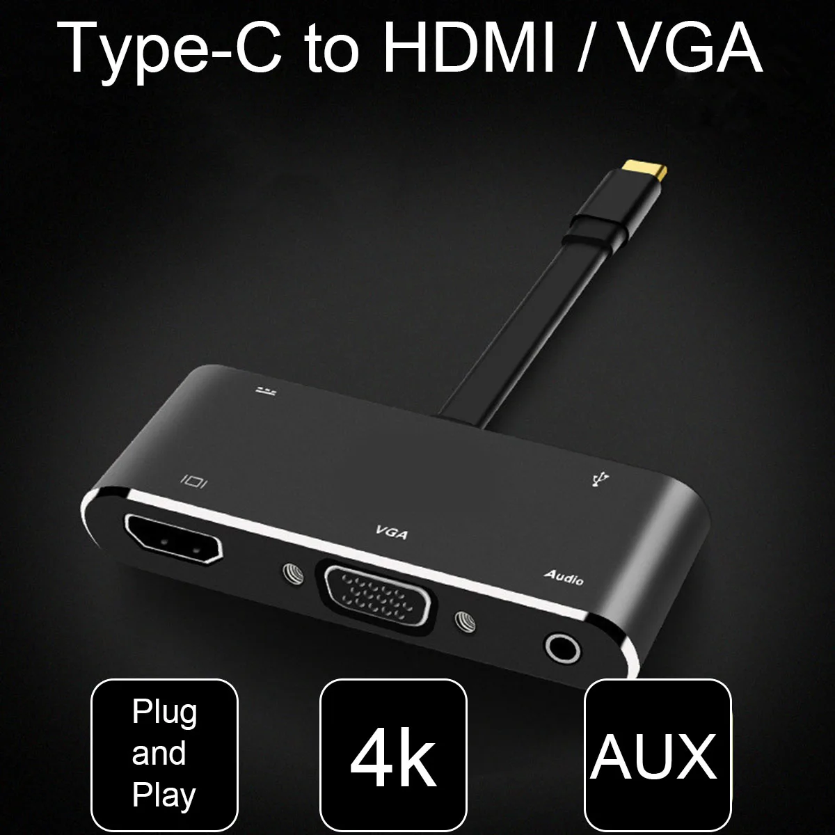 OPQ новый 4k * 2k USB3.1 Type C к HDMI VGA с аудио USB интерфейсом HD конверсионная линия|Адаптеры