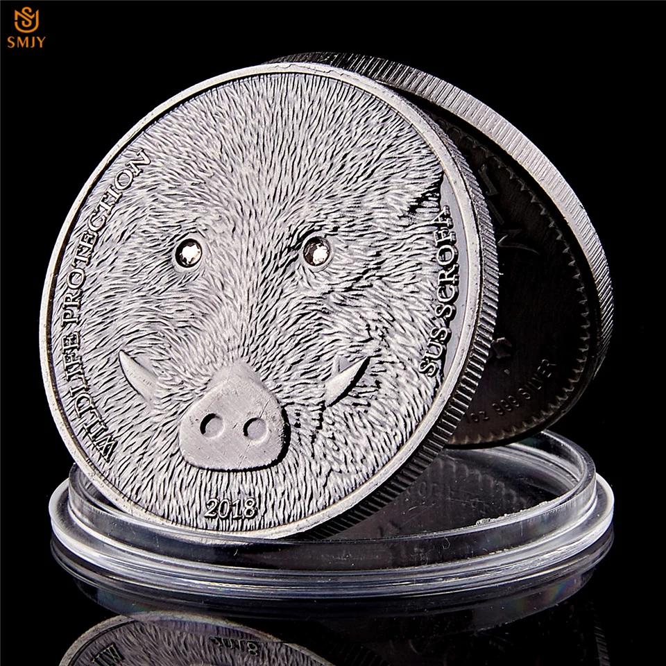 Памятная монета монгольского дикого животного Sus Scrofa 5 шт. новинка 2018 античное