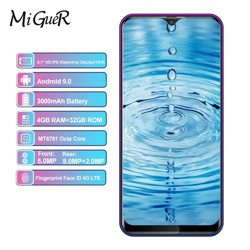 100% оригинал LEAGOO M13 экран капли воды Android 9 0 смартфон 19:9 6 1 дюйма 3000 мАч 4 ГБ 32 MT6761