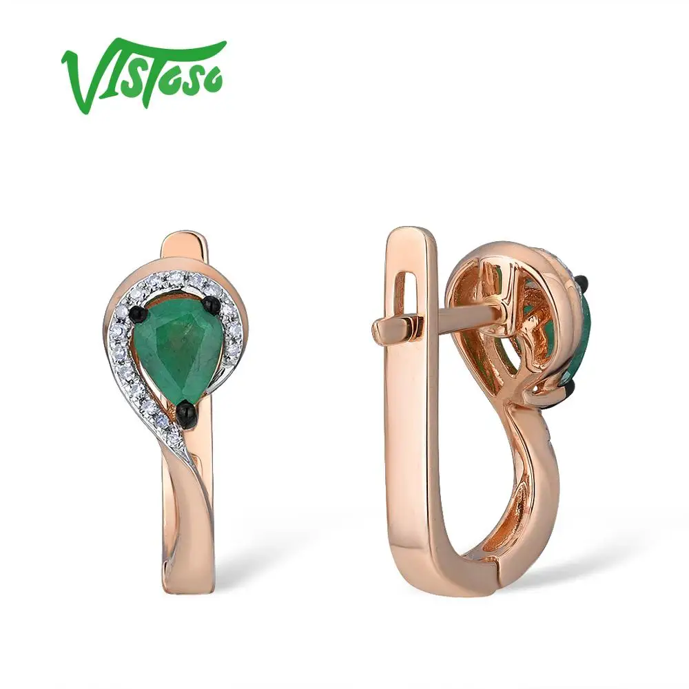 VISTOSO 14 K 585 серьги из розового золота для женщин Гламурные Элегантные классические