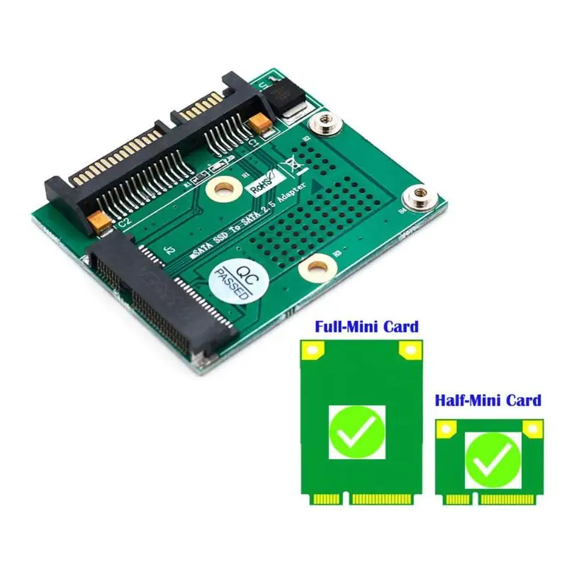 Mini PCI E Msata SSD на 2 5 дюймовый переходник SATA карта Модуль платы с металлическим