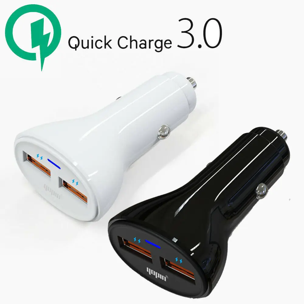 Быстрое Автомобильное зарядное устройство адаптер 3.1A двойной USB QC 3 0 для iPhone 8 X