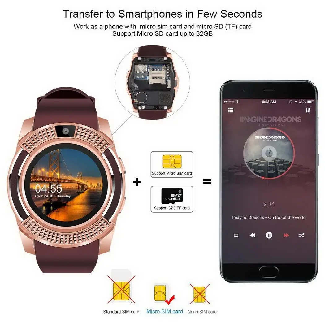 Bluetooth Смарт часы фитнес Шагомер монитор сна хранится в памяти телефона. Трекер sd