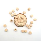 Chenkai 100 шт. 18 мм необработанные деревянные бусины геометрические шестигранные бусины натуральные бусины для сделай сам Детский Прорезыватель для зубов аксессуары для вязания