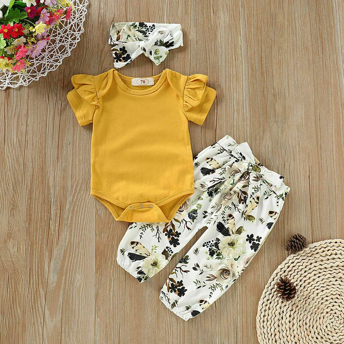Комбинезон Emmababy с коротким рукавом для новорожденных девочек комбинезон