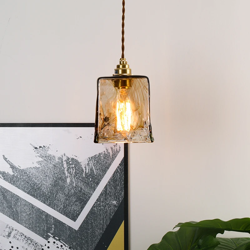 EL Винтаж подвесные светильники площади трапеции цилиндр три вида формы Стекло